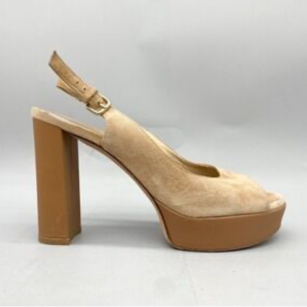 Stuart Weitzman Elegant Platform Slingback Suede Women’s Heels
